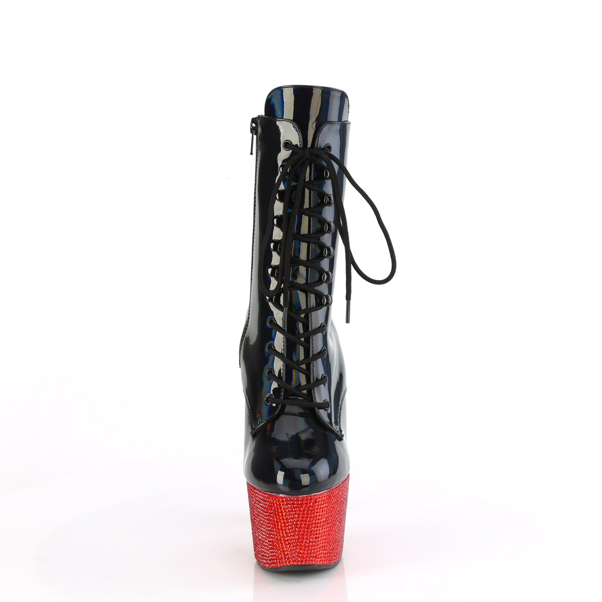 Pleaser  Ankle Boots BEJEWELED-1020-7 Blk Holo Pat/Red RS