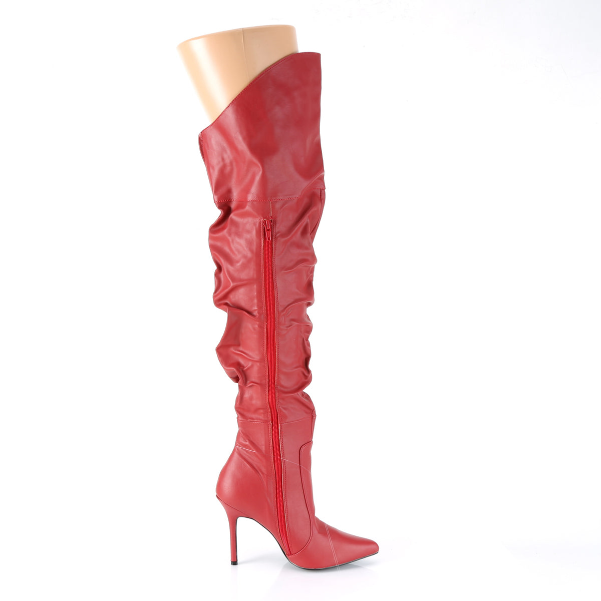 Pleaser Bottes pour femmes CLASSIQUE-3011 Cuir en faux rouge