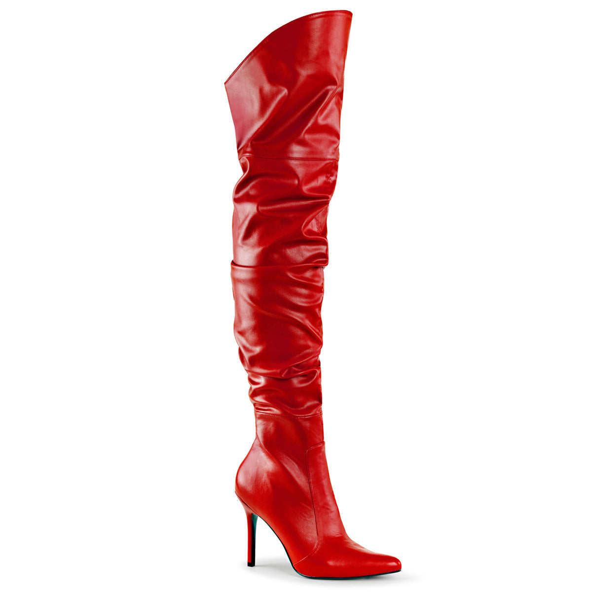 Pleaser Bottes pour femmes CLASSIQUE-3011 Cuir en faux rouge