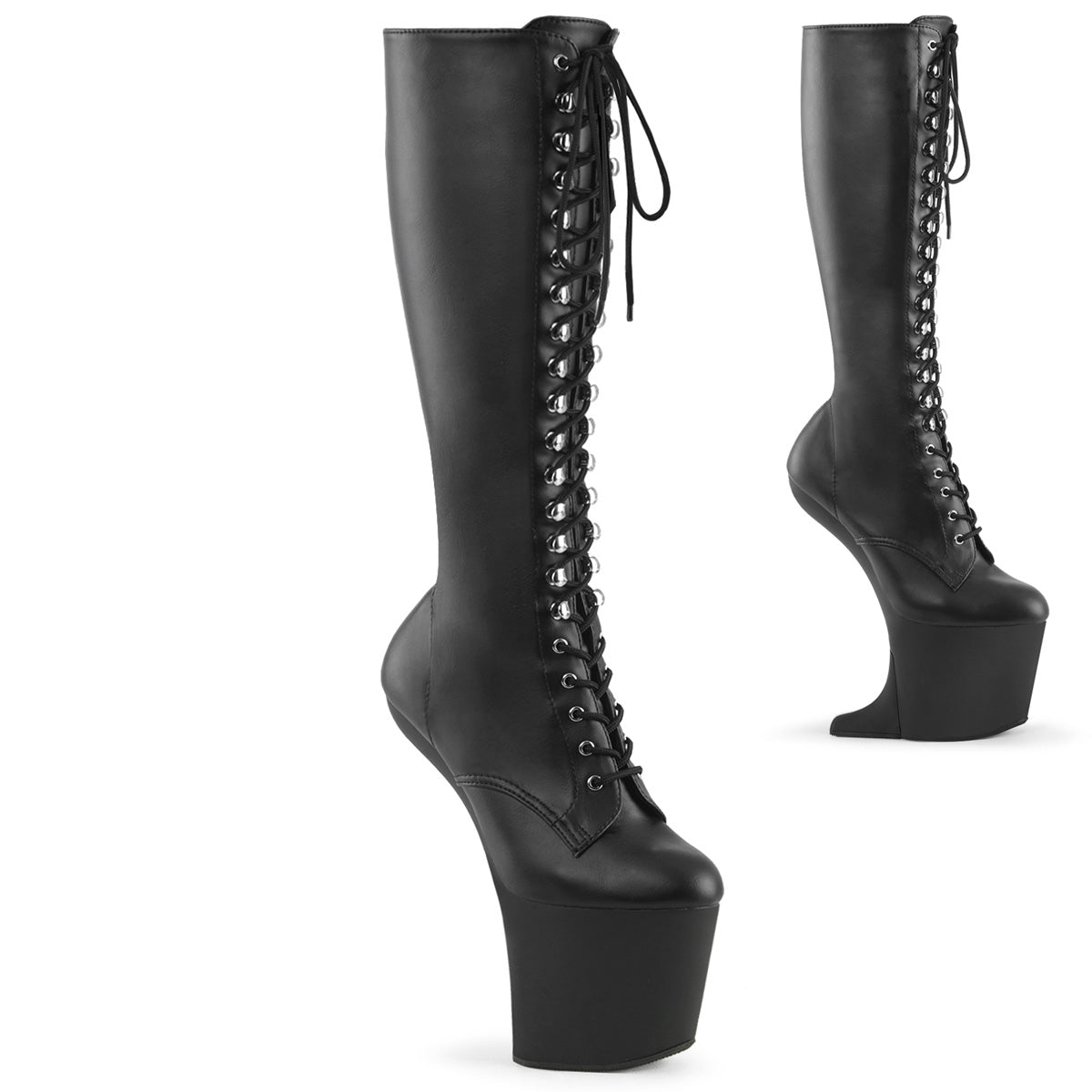 Pleaser  Bottes CRAZE-2023 Blk Str. Faux cuir / blk mat