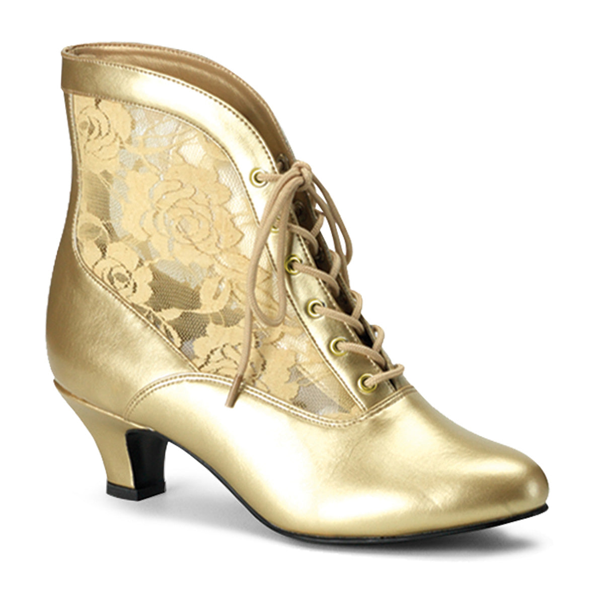 Funtasma Bottines pour femmes DAME-05 Gold Pu-dentelle