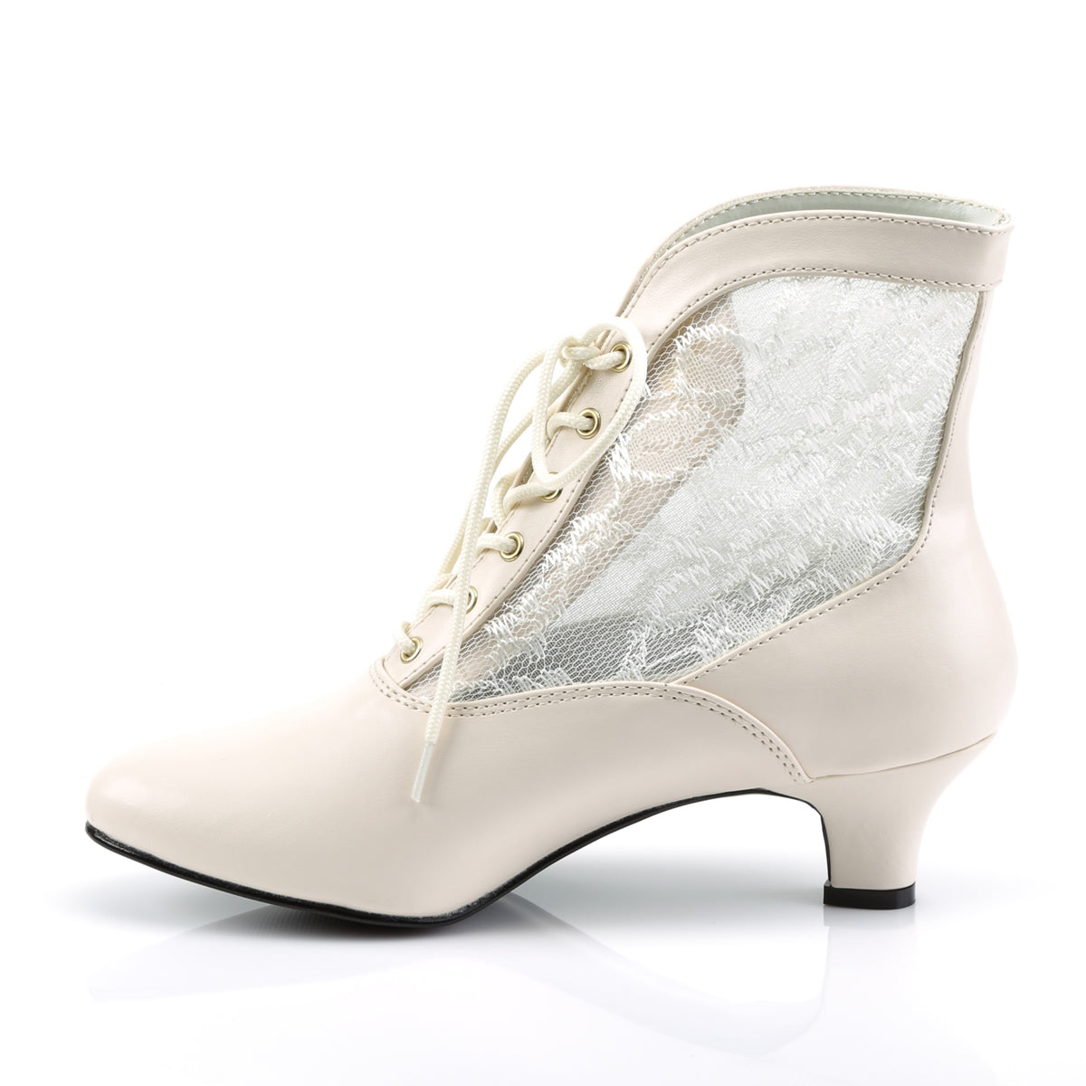 Funtasma Womens Ankle Boots DAME-05 Ivory Pu-Lace