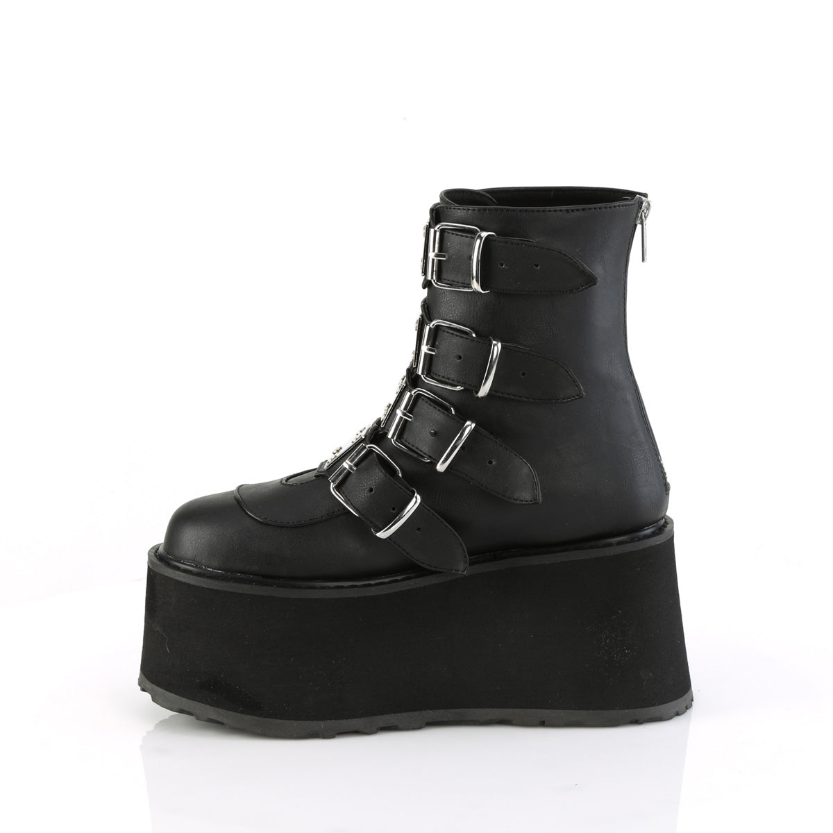 DemoniaCult  Bottines DAMNED-105 Cuir végétalien BLK