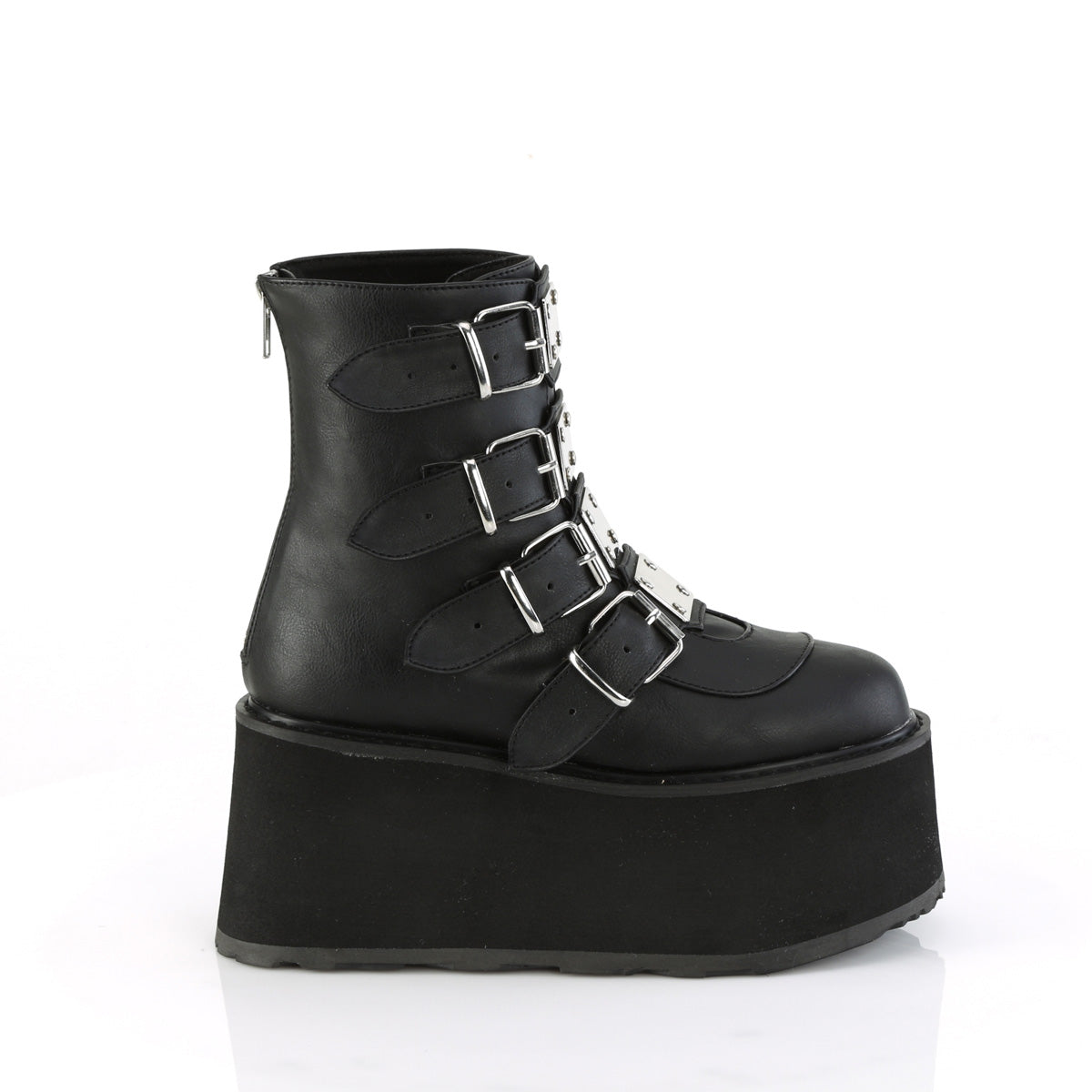 DemoniaCult  Bottines DAMNED-105 Cuir végétalien BLK