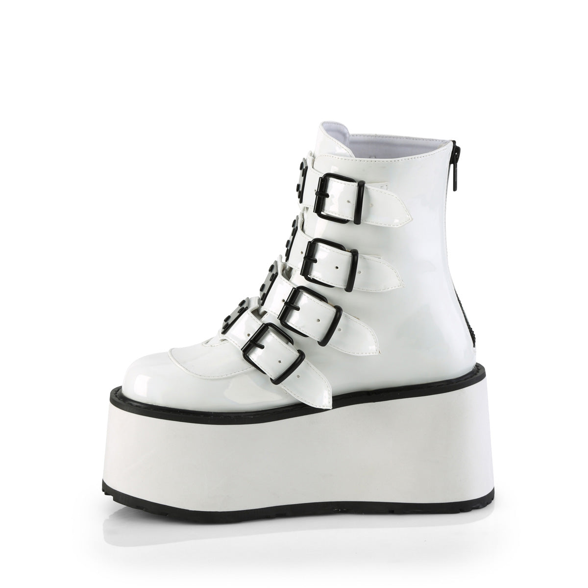 DemoniaCult  Bottines DAMNED-105 wht holo pat