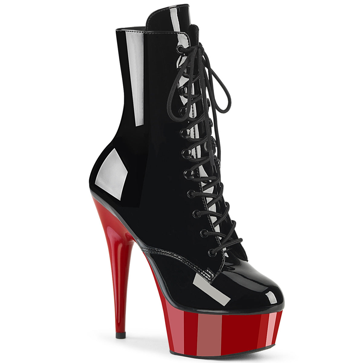 Pleaser   DELIGHT-1020 Blk Pat/Red