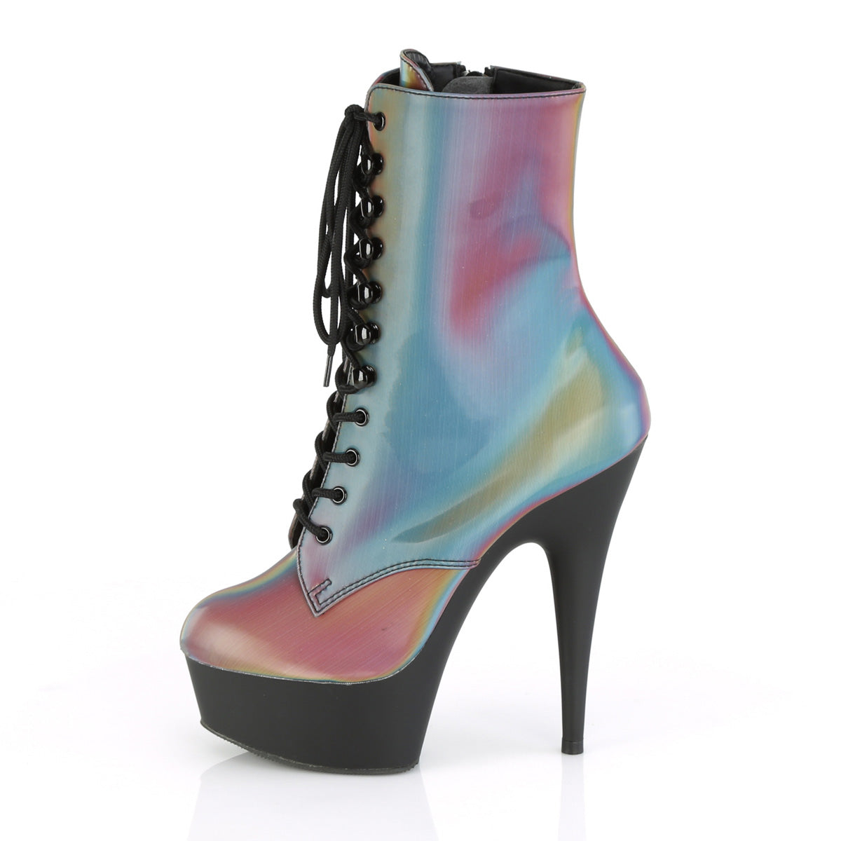 Pleaser Bottines pour femmes DELIGHT-1020refl Rainbow Réfléchissant / blk mat