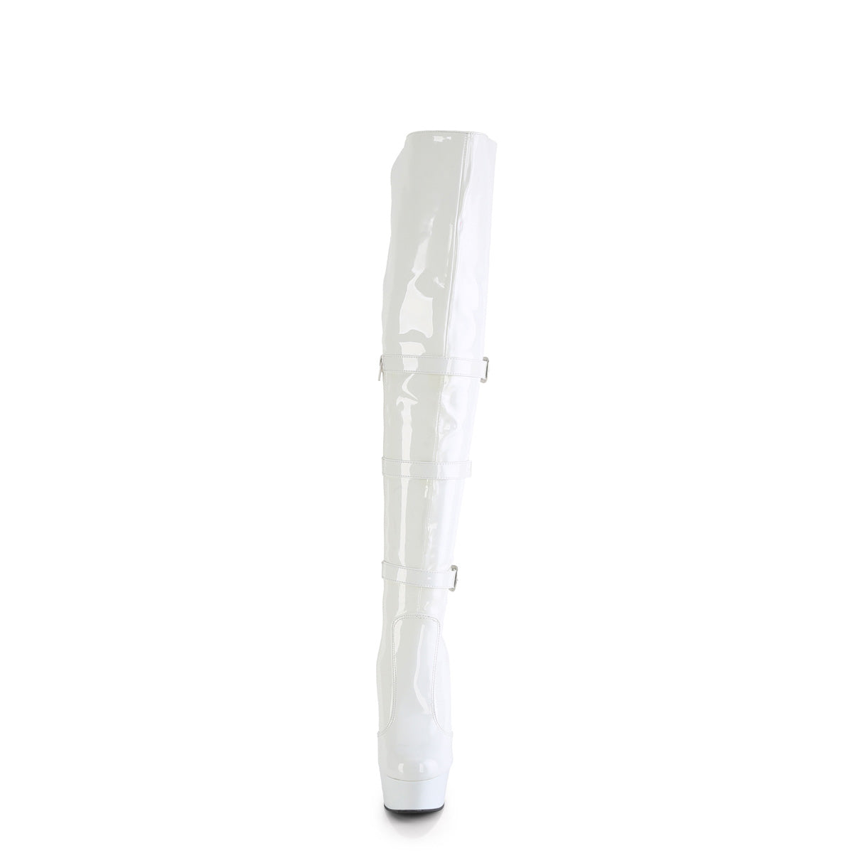 Pleaser   DELIGHT-3018 Wht Str. Pat/Wht