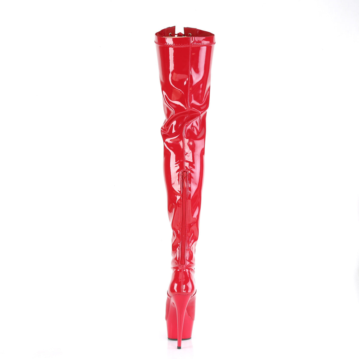 Pleaser  Boots DELIGHT-3027 Red-Blk Str. Pat/Red