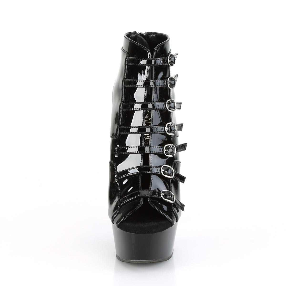 Pleaser Womens Ankle Boots DELIGHT-600-11 Blk Pat/Blk