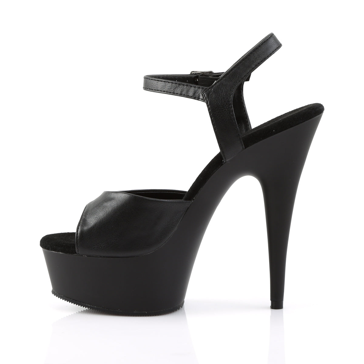 Pleaser Sandales pour femmes DELIGHT-609 Blk Faux Cuir / Blk Matte