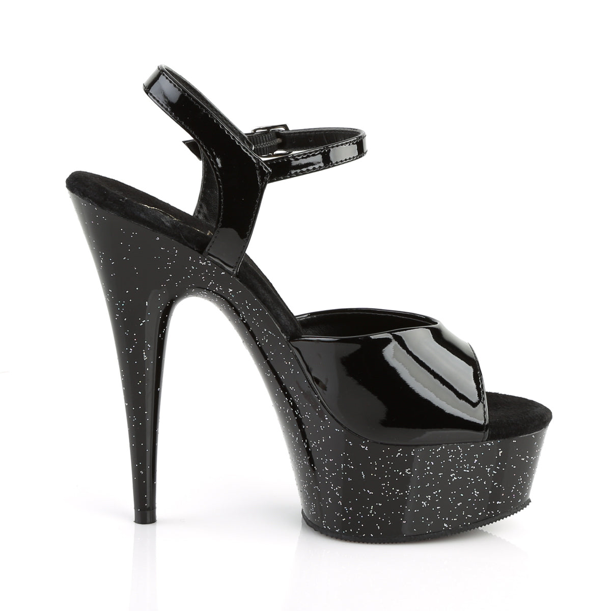 Pleaser Sandales pour femmes DELIGHT-609mg blk pat / blk