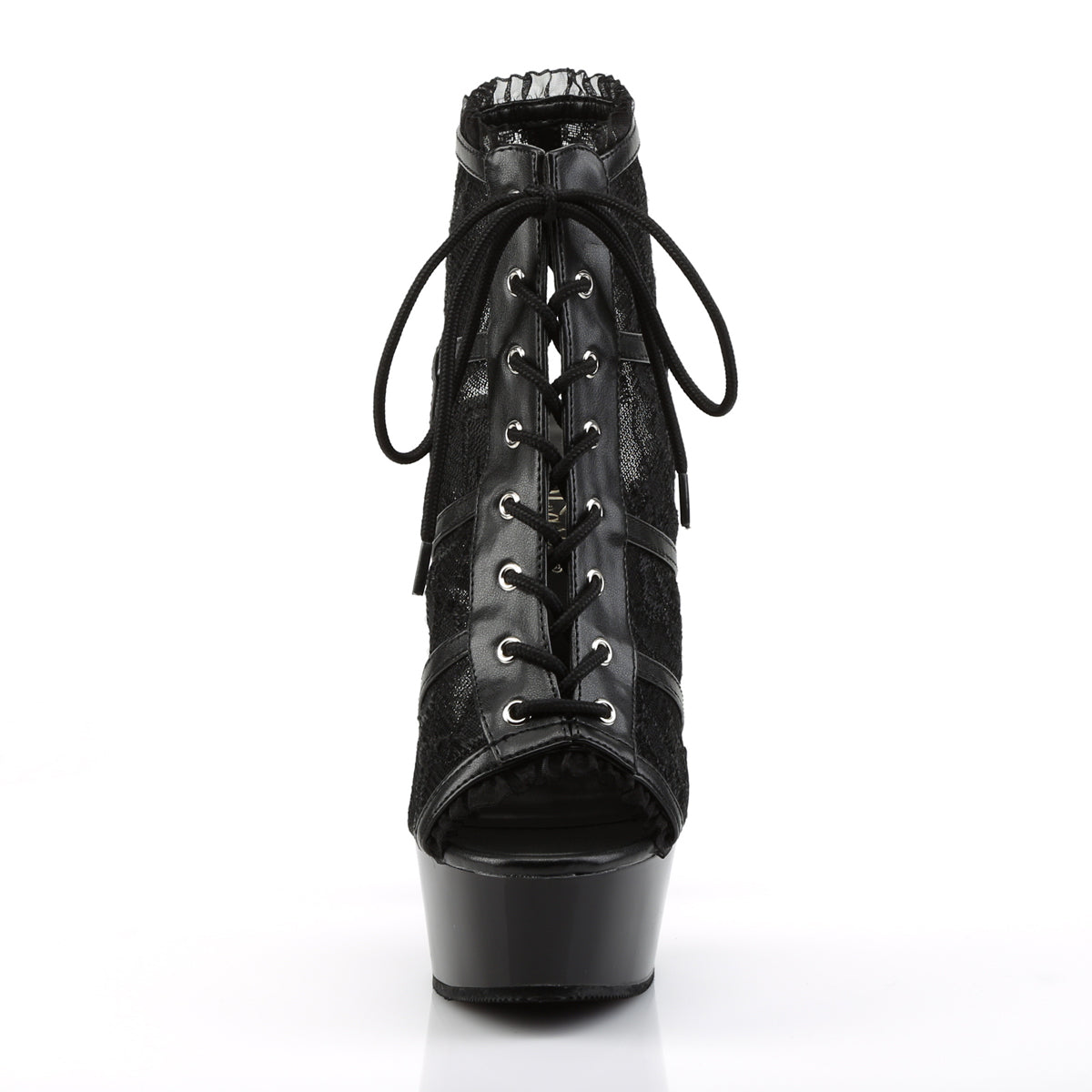 Pleaser Bottines pour femmes DELIGHT-696lc blk maillé-dentelle / blk