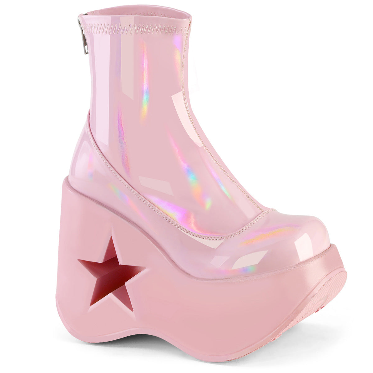 DemoniaCult  Bottines DYNAMITE-100 B. holo rose extensible