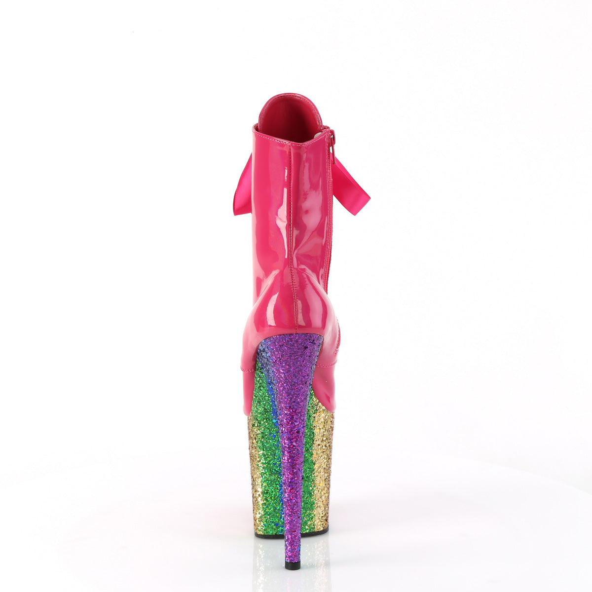 Pleaser   FLAMINGO-1020HG H. Pink Holo Pat/Rainbow Glitter