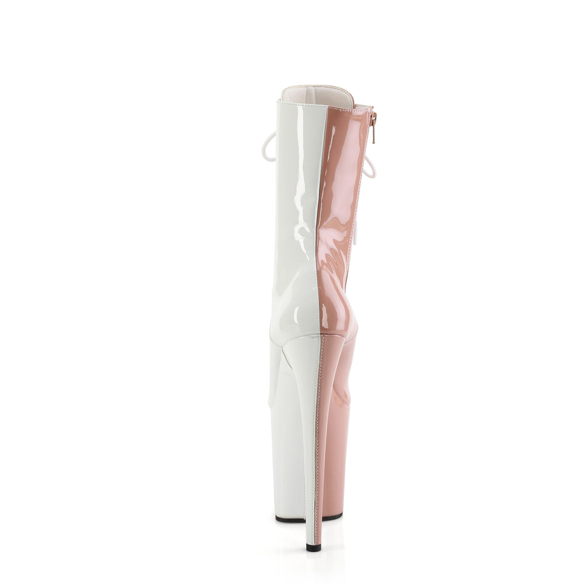 Pleaser   FLAMINGO-1040TT Blush-Wht Pat/Blush-Wht