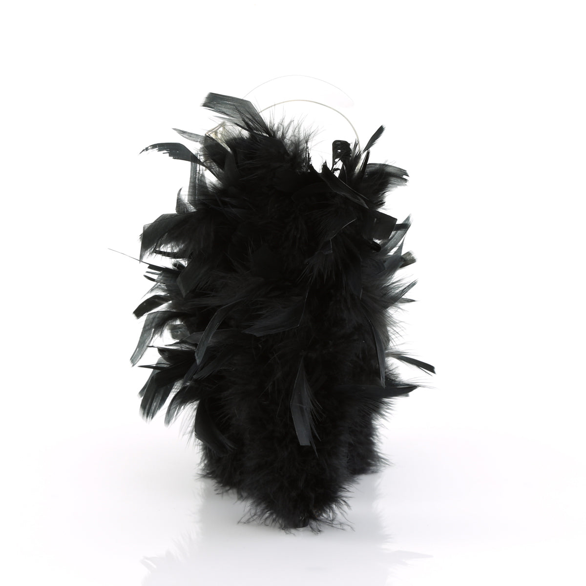 Pleaser Womens Sandals FLAMINGO-808F Clr/Blk Marabou Feather