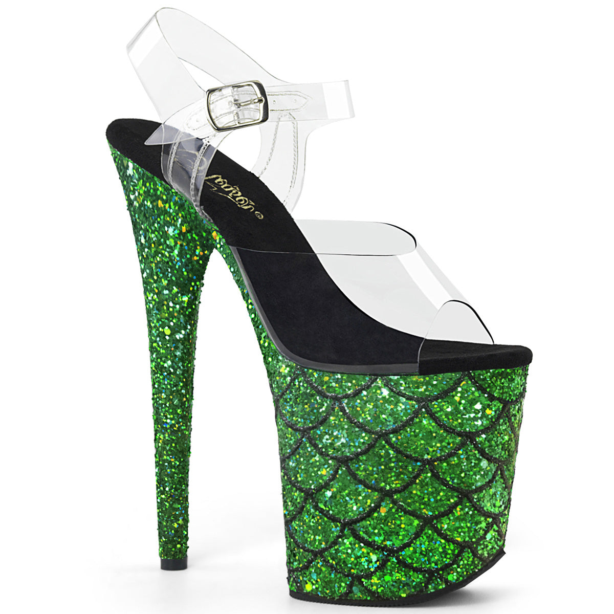 Pleaser Sandales pour femmes FLAMINGO-808mslg CLR / Green Multi Glitter