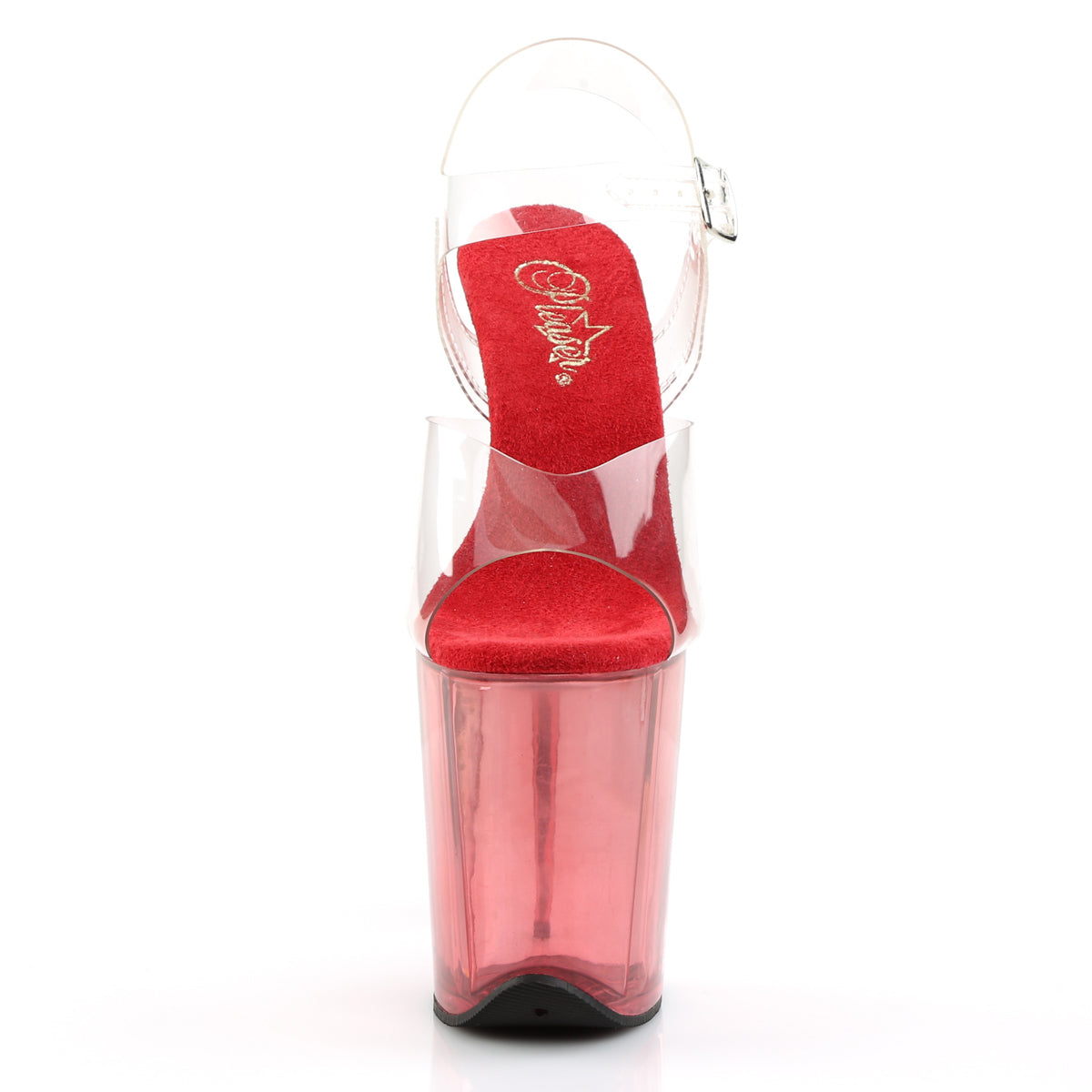 Pleaser Sandales pour femmes FLAMINGO-808T CLR / ROUGE TEINTÉ