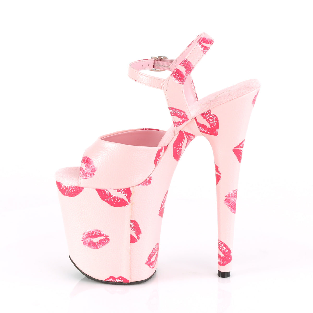 Pleaser Sandales pour femmes FLAMINGO-809Kisses B. FAUX FAUX ROSE / B. Cuir en faux rose