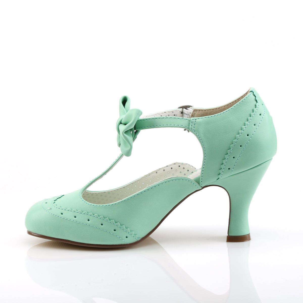 Pin Up Couture Womens Pumps FLAPPER-11 Mint Faux Leather