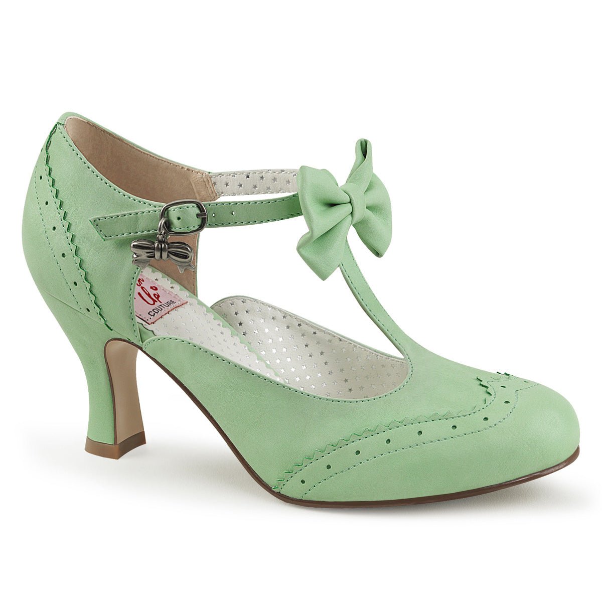 Pin Up Couture Womens Pumps FLAPPER-11 Mint Faux Leather