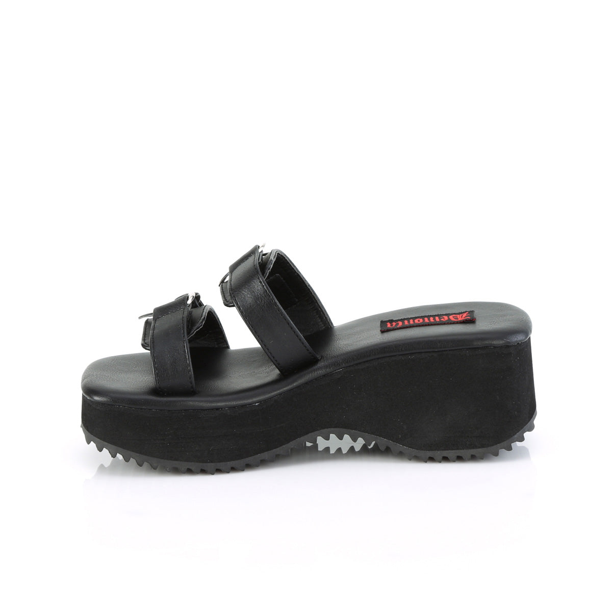 DemoniaCult  Sandals FLIP-12 Blk Vegan Leather