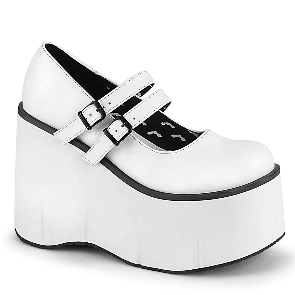 DemoniaCult Pompes pour femmes KERA-08 Wht Vegan Leather