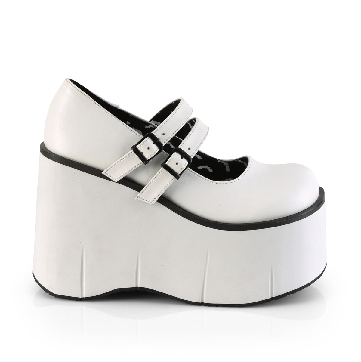 DemoniaCult Pompes pour femmes KERA-08 Wht Vegan Leather