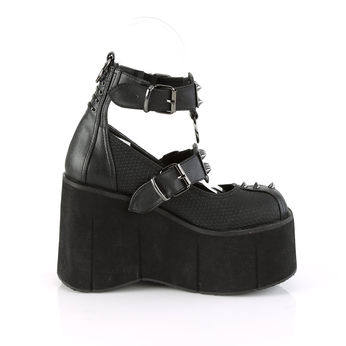 DemoniaCult Pompes pour femmes KERA-12 Cuir végétalien BLK