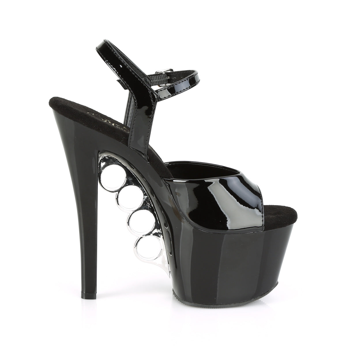 Pleaser Sandales pour femmes KNUCKS-709 blk pat / blk