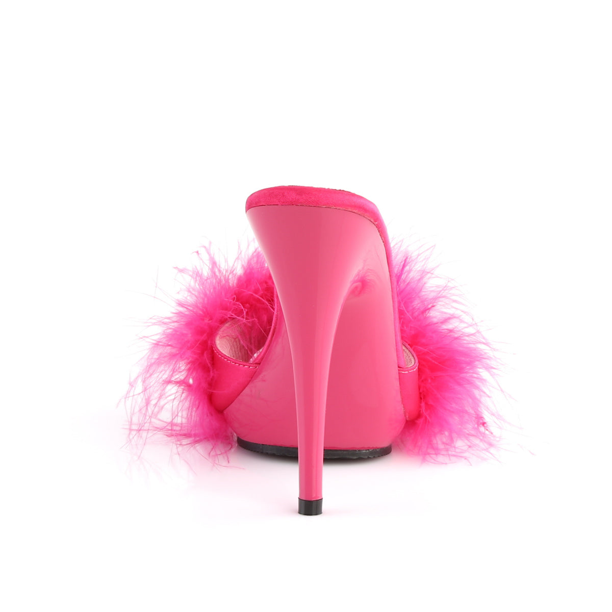 Fabulicious Sandales pour femmes POISE-501f H. Pink Satin-Marabou Fourrure / H. Rose