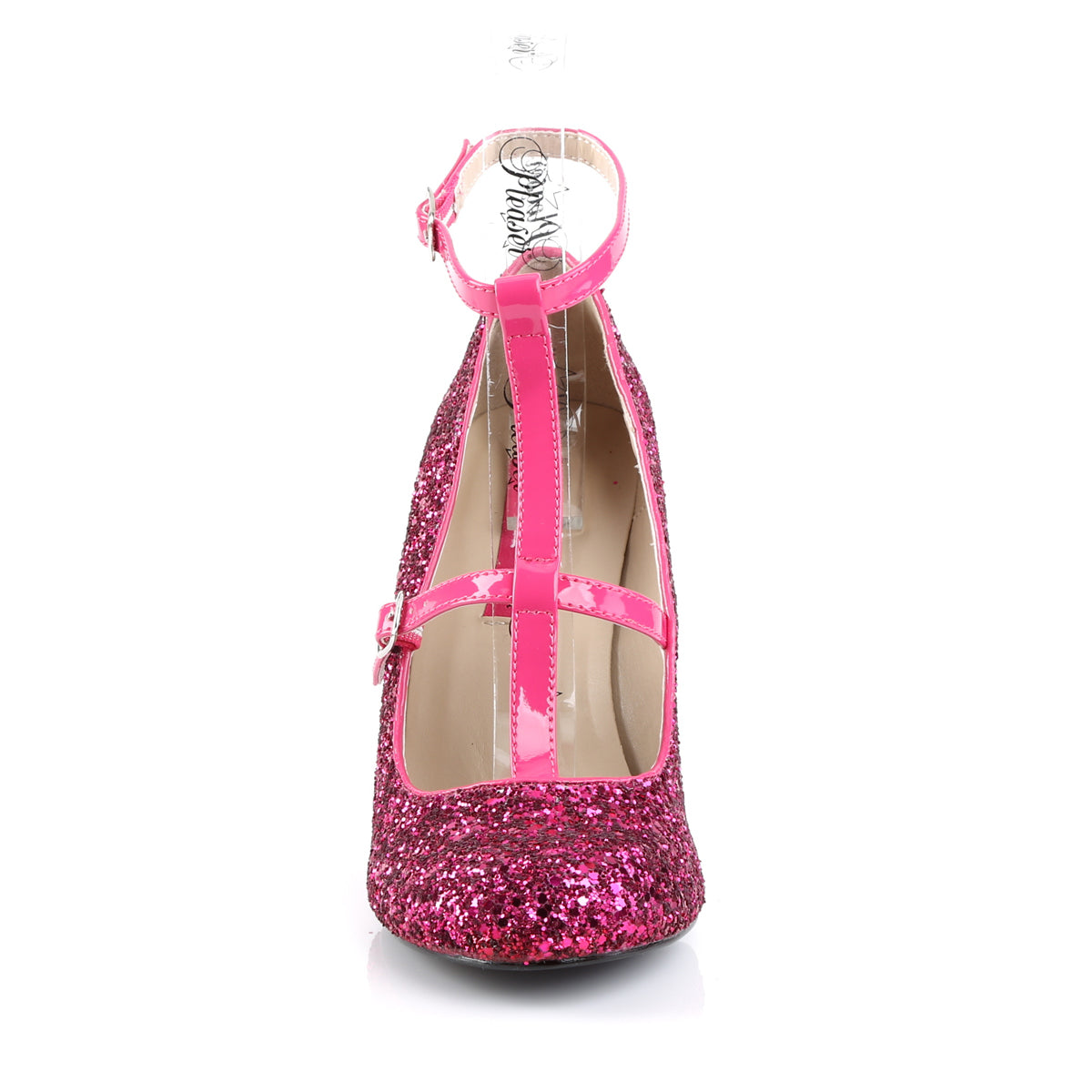 Pleaser Pink Label Pompes pour femmes QUEEN-01 H. rose paillettes-pat