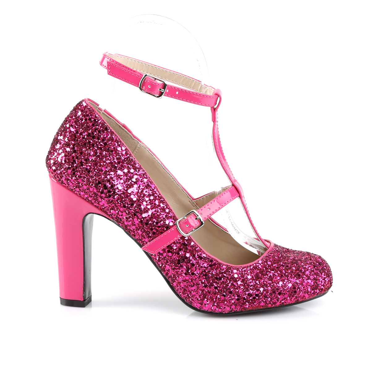 Pleaser Pink Label Pompes pour femmes QUEEN-01 H. rose paillettes-pat