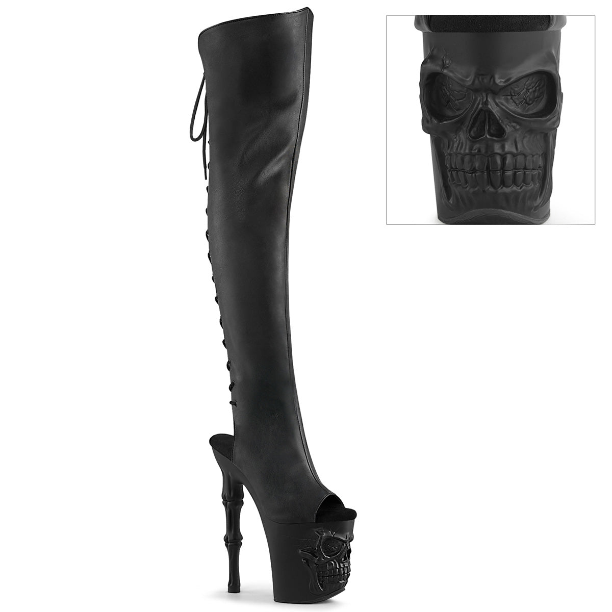 Pleaser  Boots RAPTURE-3019 Blk Faux Leather/Blk Matte