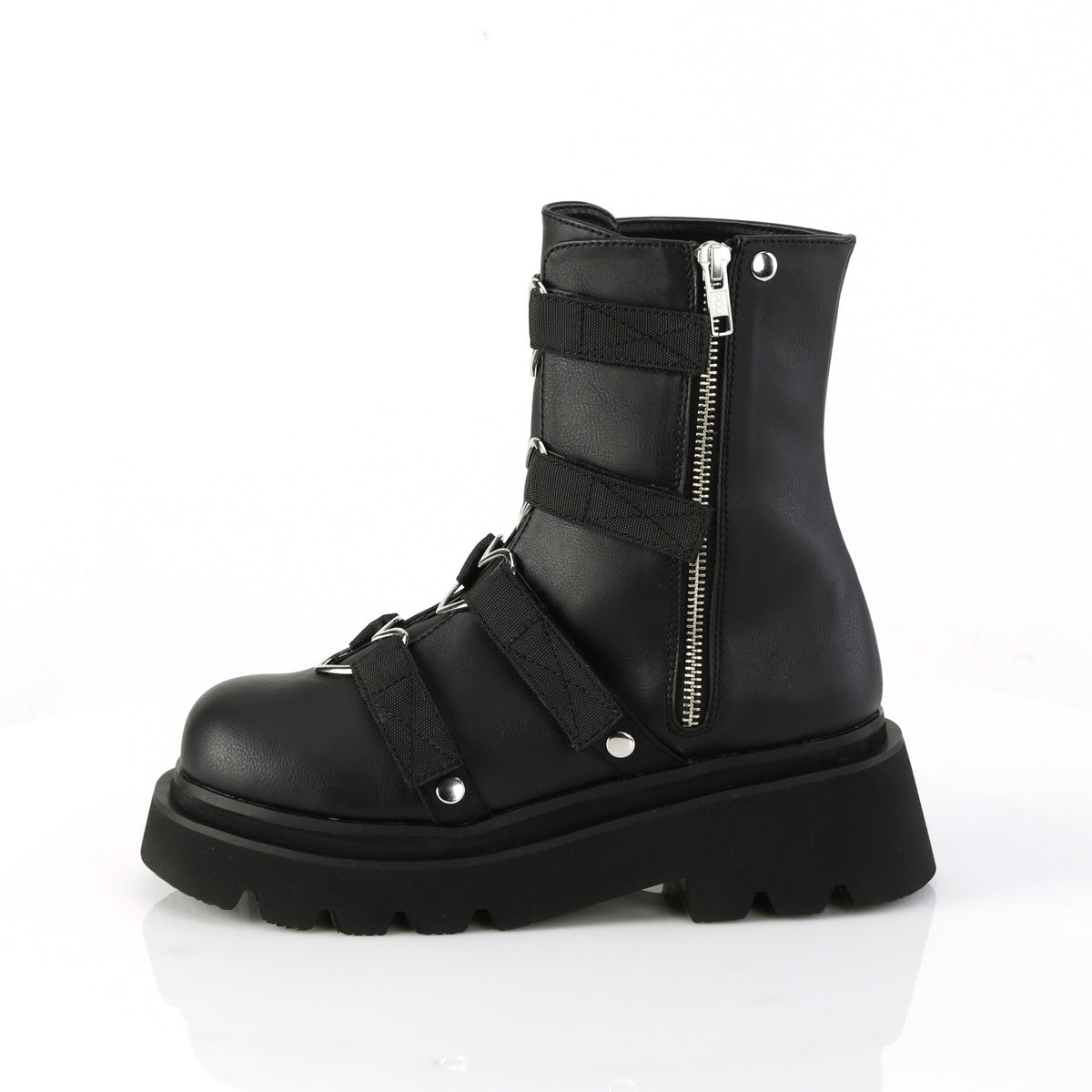 DemoniaCult  Bottines RENEGADE-50 BLK Vegan Leather-nylon