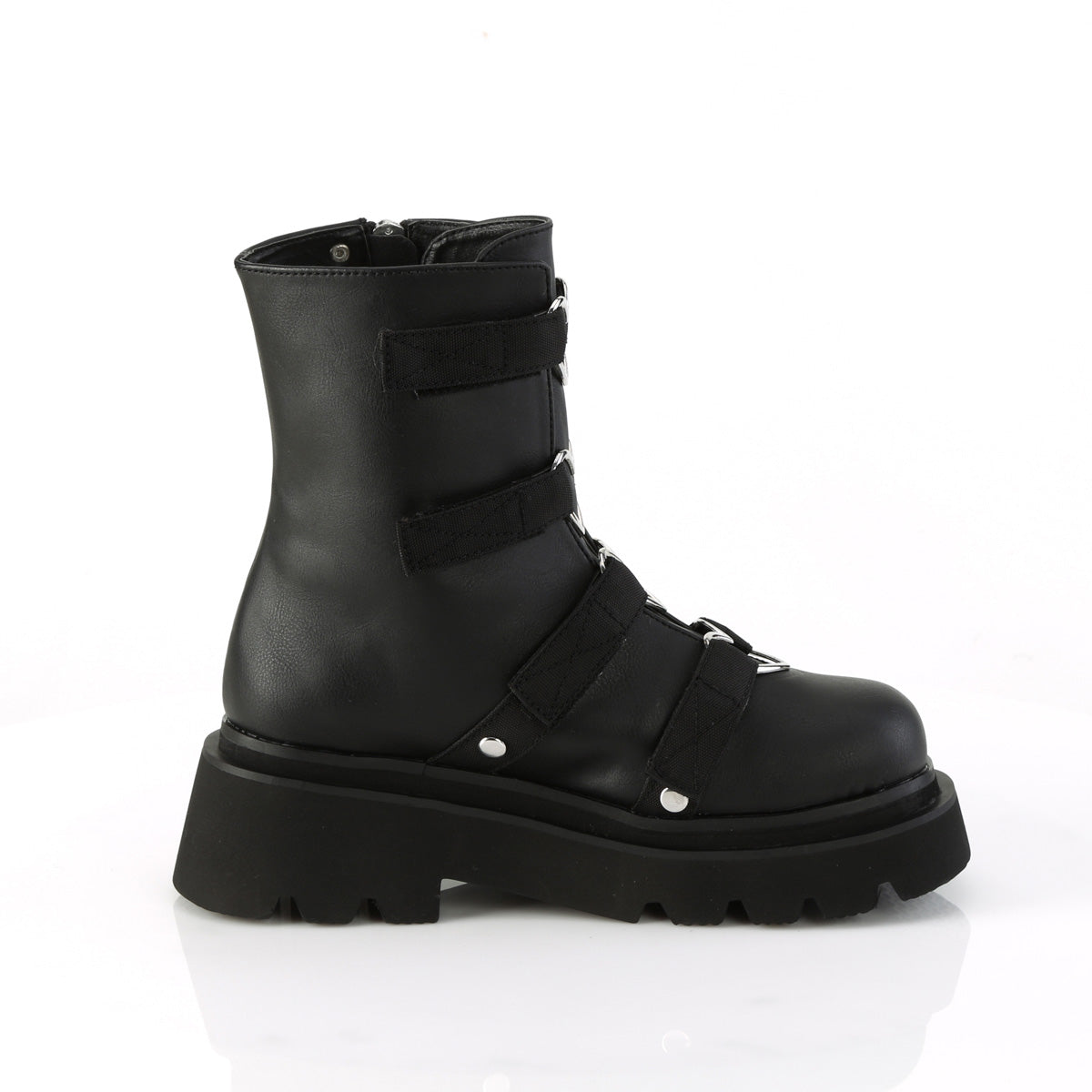 DemoniaCult  Bottines RENEGADE-50 BLK Vegan Leather-nylon