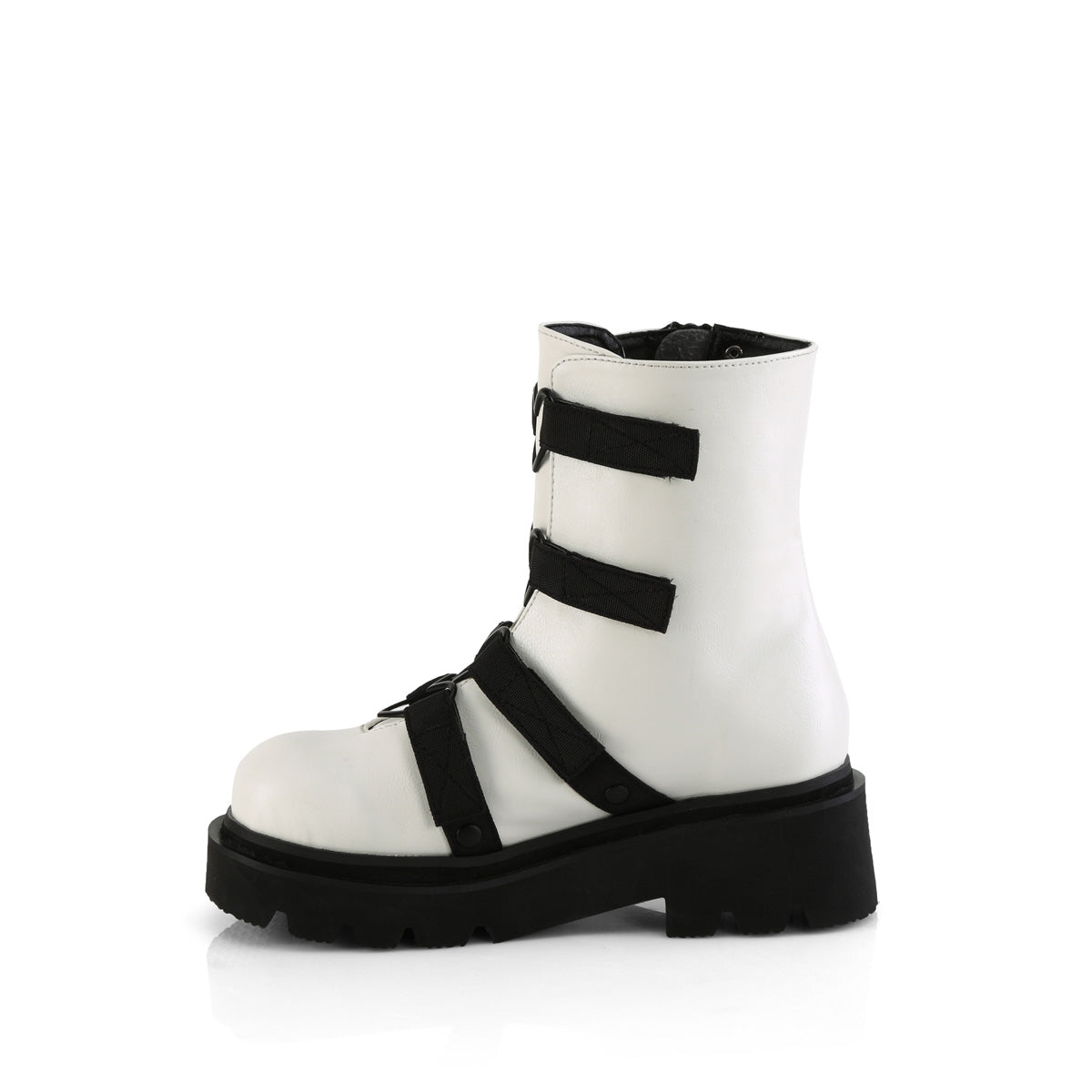 DemoniaCult   RENEGADE-50 Wht Vegan Leather-Nylon