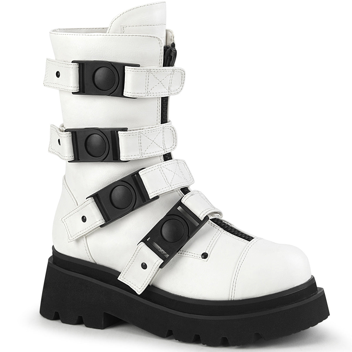 DemoniaCult  Bottes RENEGADE-55 Wht Vegan Leather