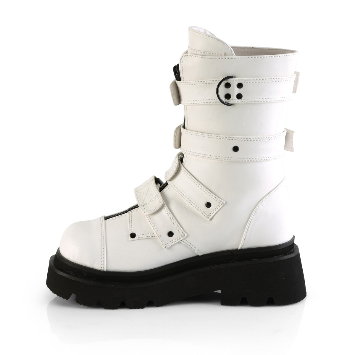 DemoniaCult  Bottes RENEGADE-55 Wht Vegan Leather