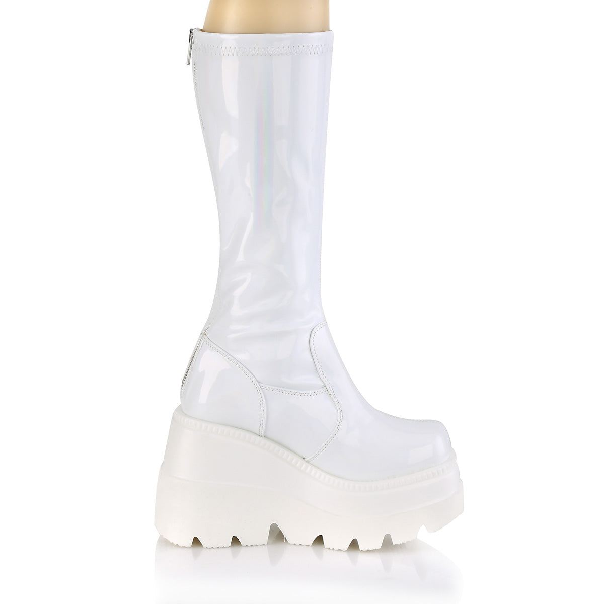 DemoniaCult Womens Boots SHAKER-65 Wht Hologram