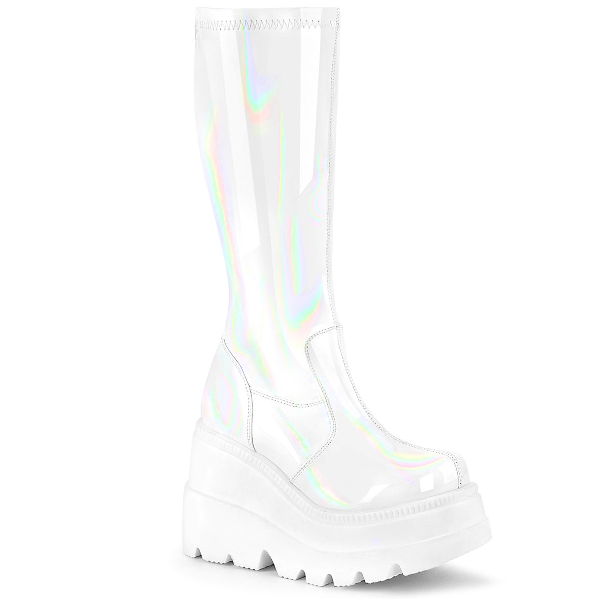 DemoniaCult Womens Boots SHAKER-65 Wht Hologram