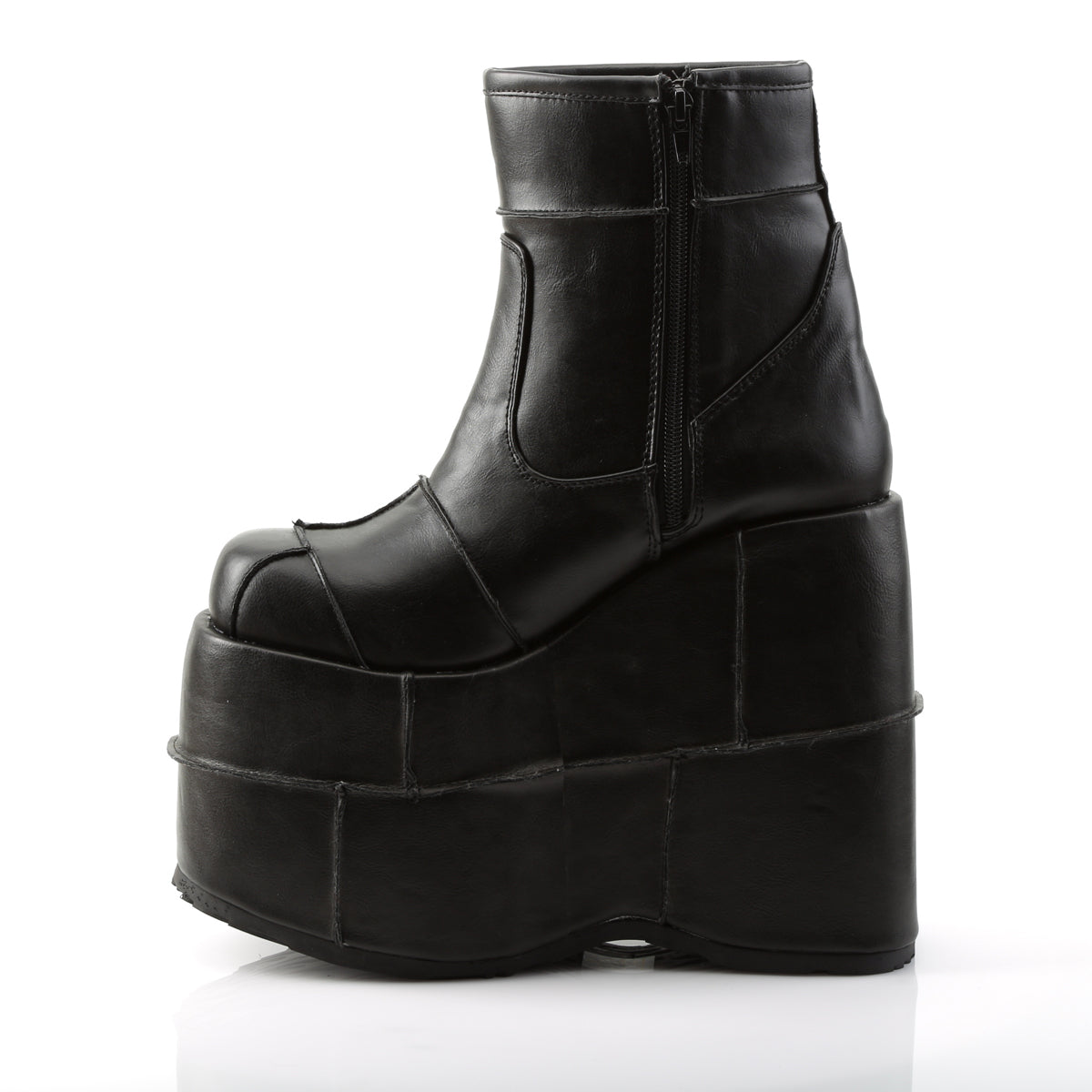 DemoniaCult Bottes pour hommes STACK-201 Cuir végétalien BLK