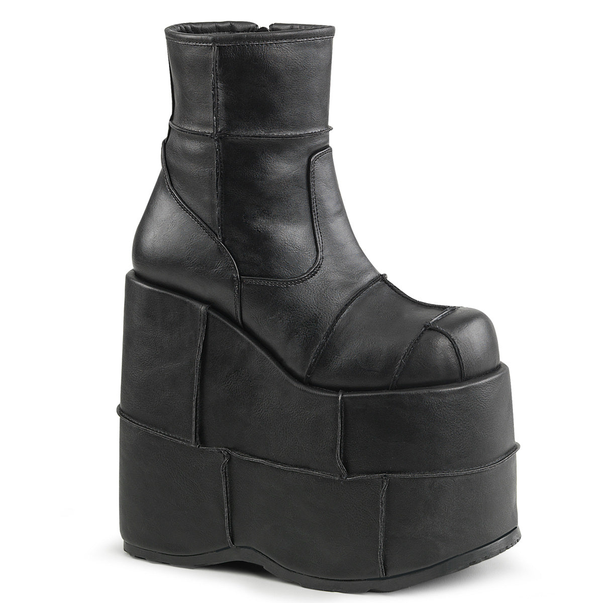 DemoniaCult Bottes pour hommes STACK-201 Cuir végétalien BLK