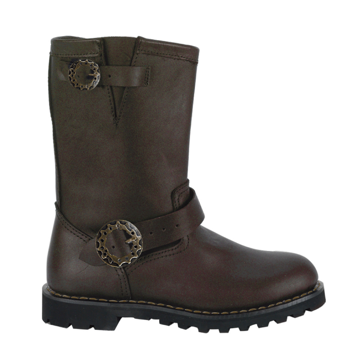 DemoniaCult Bottes pour hommes STEAM Cuir marron