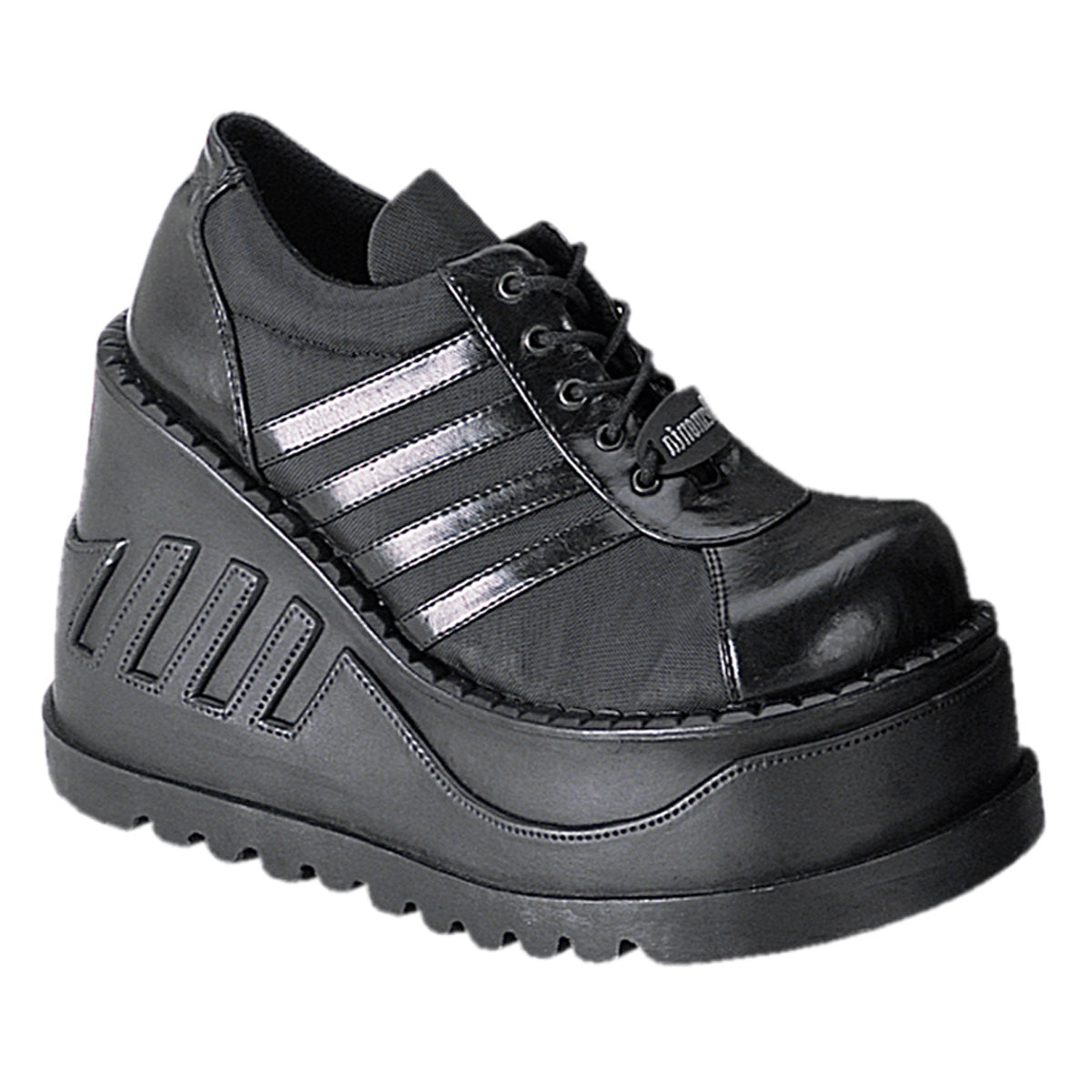 DemoniaCult Pompes pour femmes STOMP-08 Cuir végétalien BLK