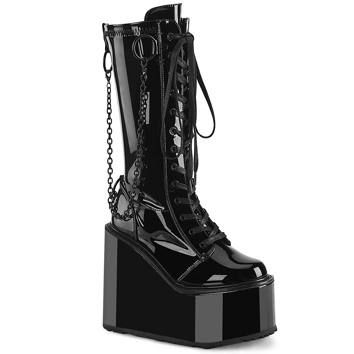 DemoniaCult  Bottes SWING-150 BLK Stretch Pat