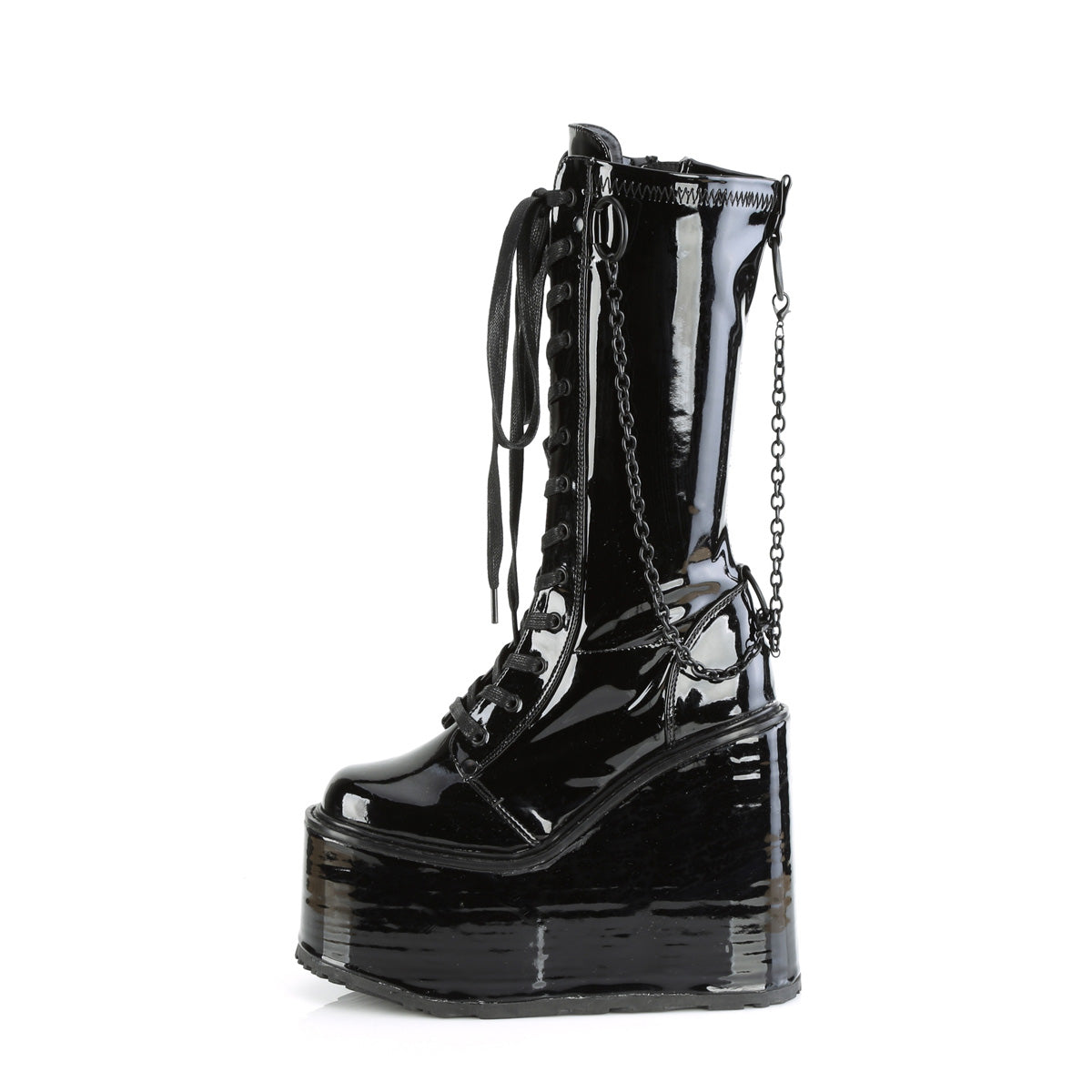 DemoniaCult  Bottes SWING-150 BLK Stretch Pat