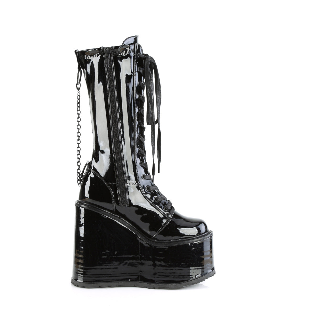 DemoniaCult  Bottes SWING-150 BLK Stretch Pat