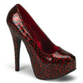 Bordello Womens Pumps TEEZE-37 Red Cheetah Pat